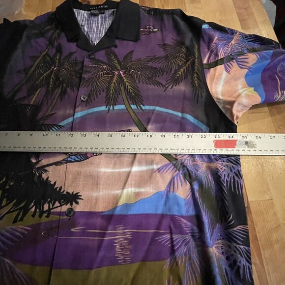 Tulliano Camp Shirt Tropical Woven Button Up Parrot Mens Large New - Picture 8 of 12